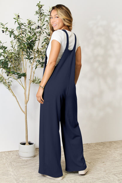 Double Take  Wide Strap Overall with Pockets