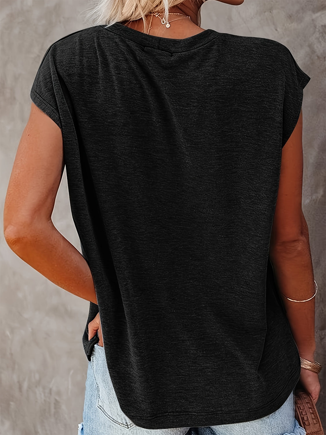 Round Neck Cap Sleeve T-Shirt