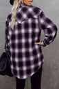 Plaid Collared Neck Long Sleeve Shirt