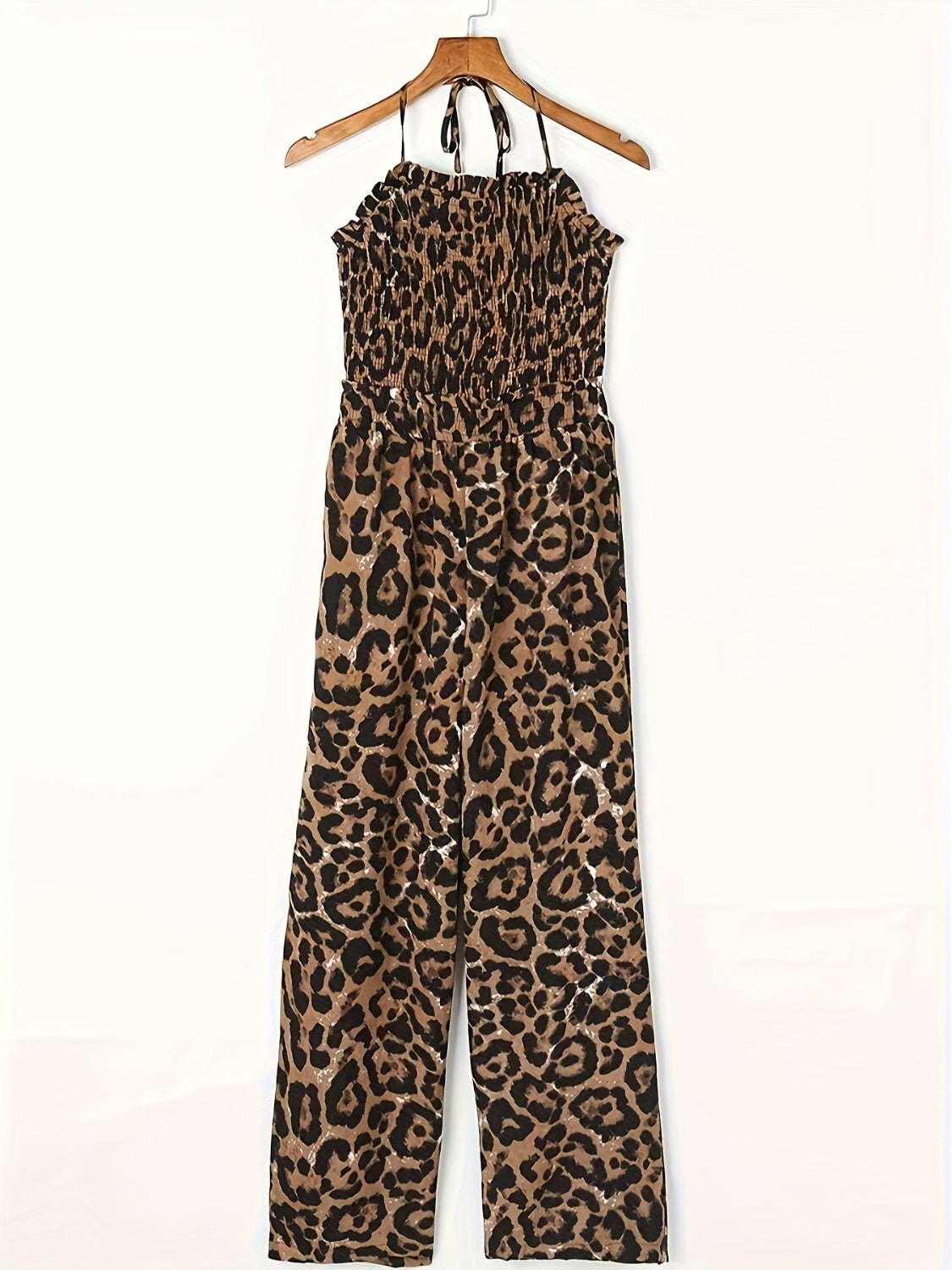 Sahara Leopard Halter Neck Jumpsuit