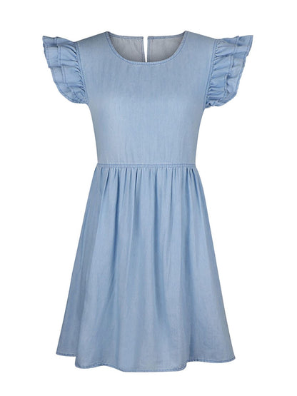 Ruffled Denim Dress