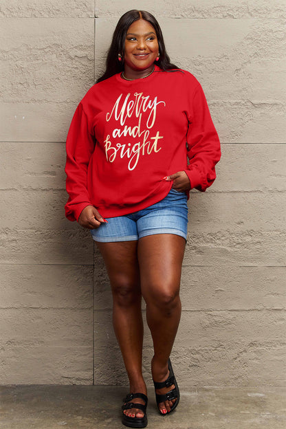 MERRY AND BRIGHT Graphic Sweatshirt