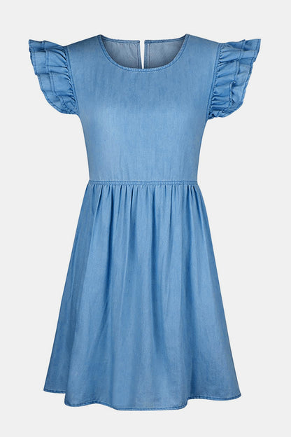 Ruffled Denim Dress