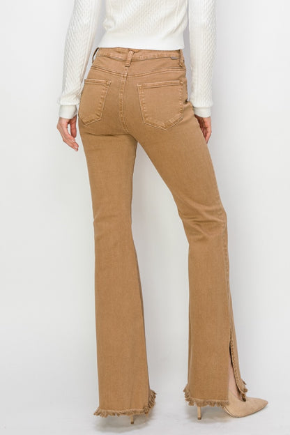 RISEN Bailey  High Waist Side Slit Flare Jeans