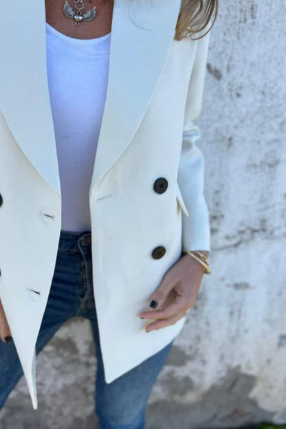 Collared Neck Long Sleeve Blazer