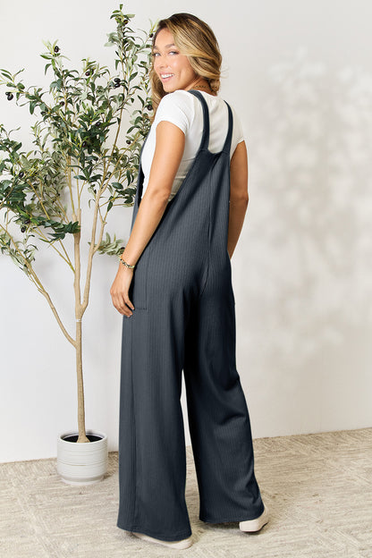 Double Take  Wide Strap Overall with Pockets