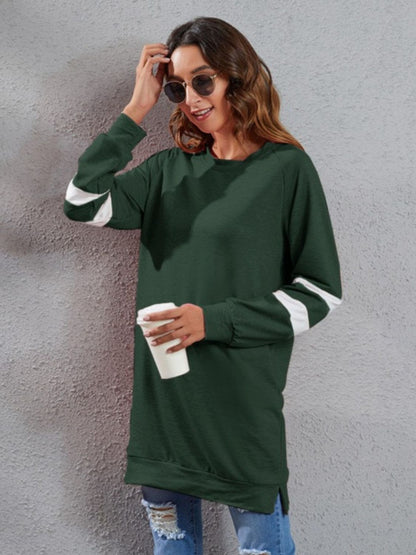 Striped Round Neck Long Sleeve T-Shirt