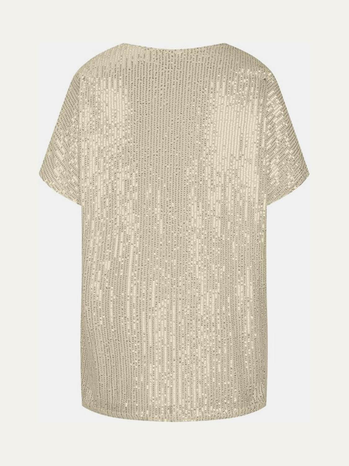 Sequin V-Neck Short Sleeve Top