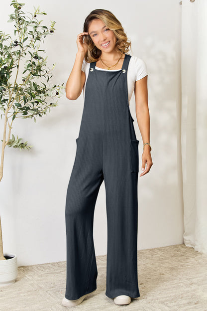 Double Take  Wide Strap Overall with Pockets